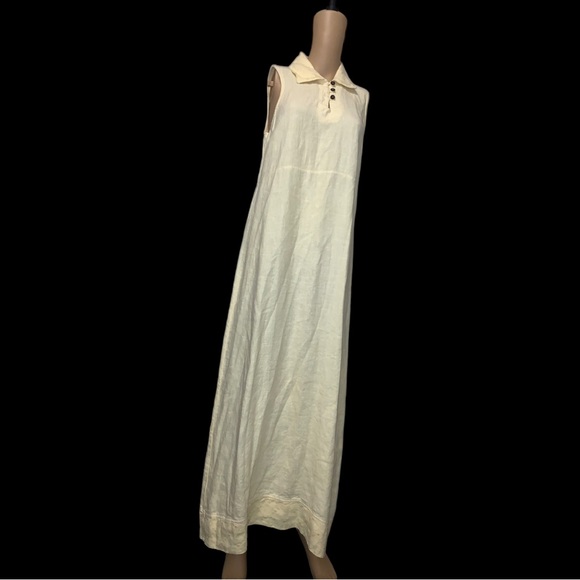 AlyWear 100% Linen Yellow Maxi Bohemian Sleeveless Dress, Size Small - Picture 1 of 16